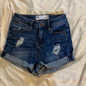 dark wash jean shorts